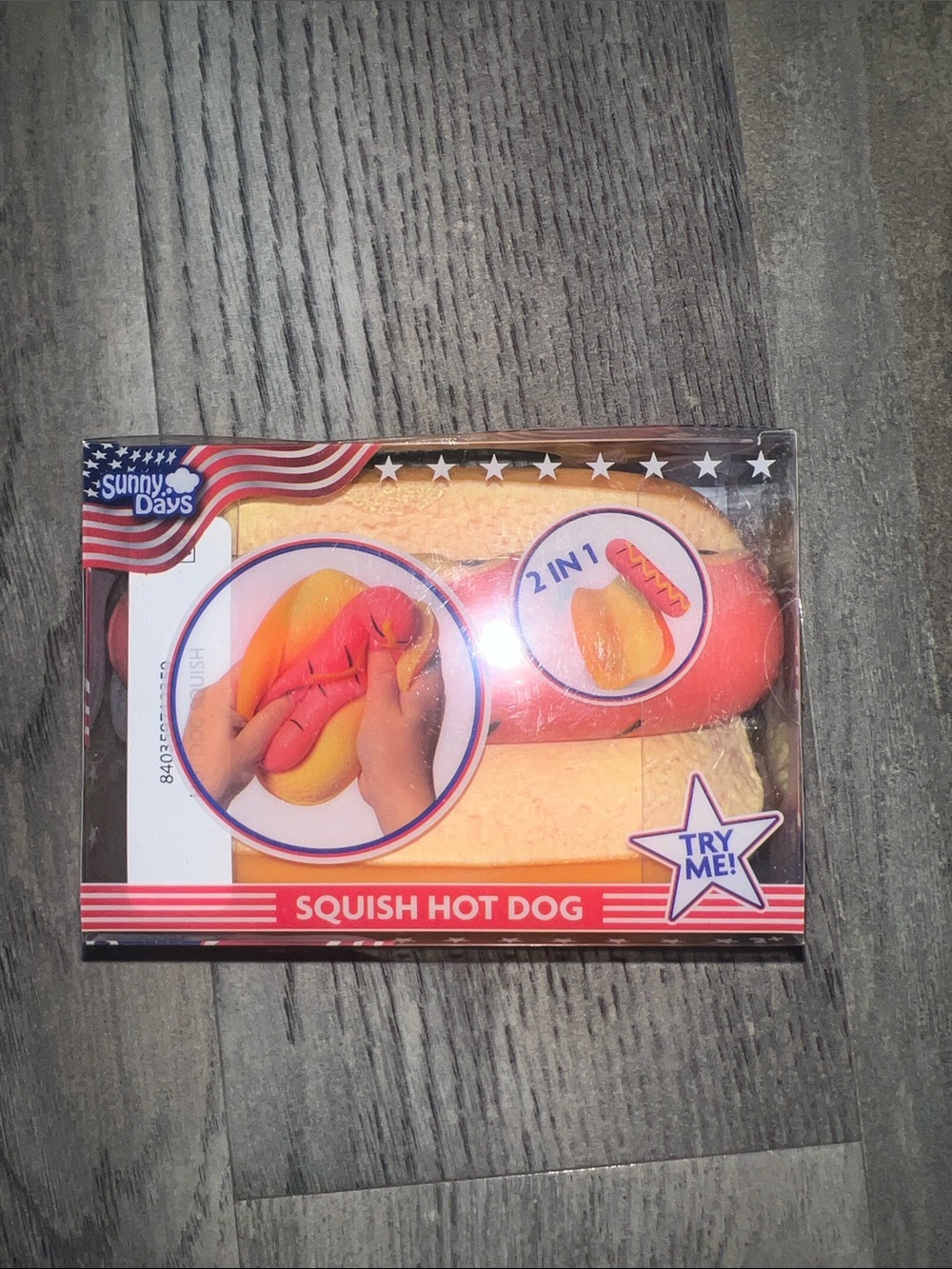 Squish Hot Dog Toy - Yellow & Red